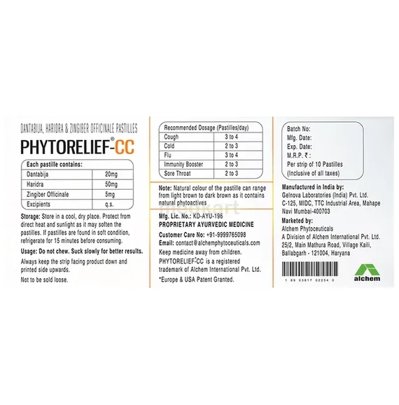 phyto relief cc lozenge tablet 10's